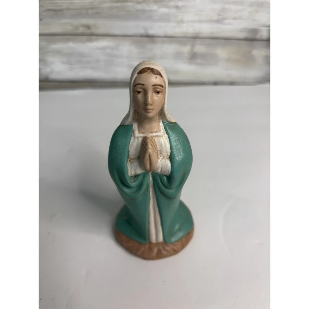 Vintage Handmade Mold Mother Mary Figurine 5